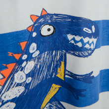                             Tričko s dlouhým rukávem a potiskem dinosaura- modré                        