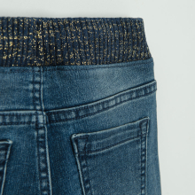                             Zateplené džíny s výšivkou jednorožce- tmavě modré                        