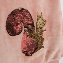                             Sametová mikina s flitrovou aplikací- růžová                        