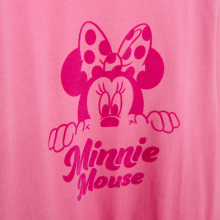                             Šaty s dlouhým rukávem a trpytivým nápisem Minnie- růžové                        