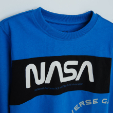                             Mikina s potiskem NASA- modrá                        