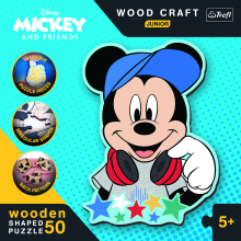                             Dřevěné puzzle junior - V Mickeyho světě 50 dílků                        