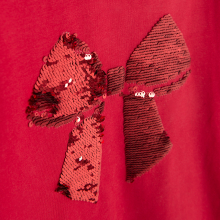                             Tričko s dlouhým rukávem a flitrovou aplikací- červené                        