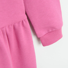                             Šaty s dlouhým rukávem a aplikací jednorožce- růžové                        