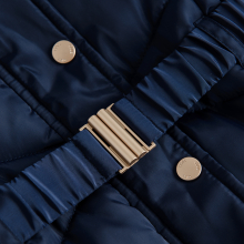                             Zateplený kabát s kapucí- modrý                        