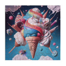                             Wooden puzzle Ice Cream Explosion A3                        