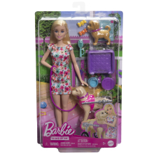                             Barbie panenka a pejsek s invalidním vozíčkem                        