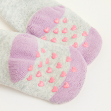                             Ponožky s protiskluzovou podrážkou -šedý melír                        
