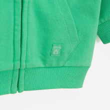                            Jednobarevná mikina na zip s kapucí -zelená                        