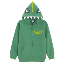                             Mikina na zip s kapucí T-Rex -zelená                        