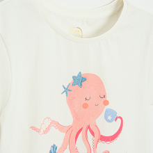                             Tričko s krátkým rukávem s medúzou -bílé                        