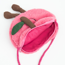                             Dívčí plyšová kabelka jablíčko -růžová                        