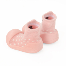                             Ponožkové boty s kočičkou -růžové                        