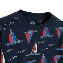                             Tričko s krátkým rukávem s loďkami -tmavě modré                        