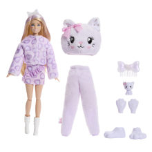                             Barbie cutie reveal Barbie a starostliví medvídci sladké mašle - fialové kotě                        