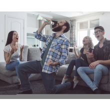                             Lexibook bezdrátový karaoke mikrofon iParty s vestavěným reproduktorem a světelnými efekty                        