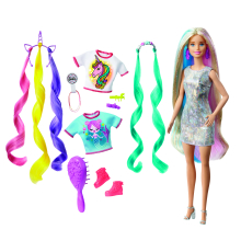                             Barbie panenka s pohádkovými vlasy                        