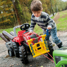                             Šlapací traktor Rolly Junior RT s vlečkou červeno-šedý                        