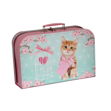                             Kufřík Kočička Ginger růžovo/zelený 35 cm                        