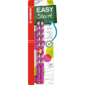 Ergonomická grafitová tužka pro praváky - STABILO EASYgraph růžová - 2 ks balení - Stupeň tvrdosti H