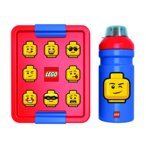 Lego Iconic Box svačinový set (láhev a box) - modrá/zelená