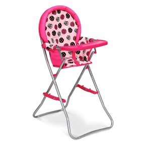 Jídelní židlička - růžová s kolečky