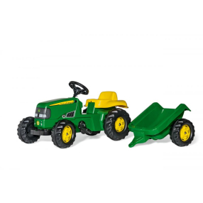Šlapací traktor Rolly Kid J.Deere s vlečkou - zelený