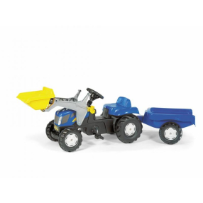 Šlapací traktor Rolly Kid New Holland modrý s nakladačem a v