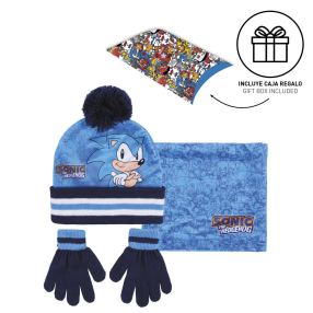 Sada čepice + rukavice + nákrčník Sonic