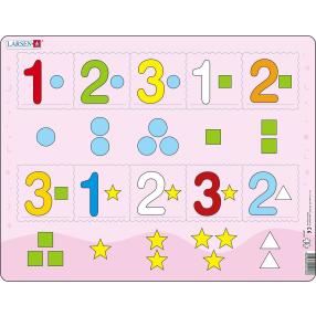 Puzzle Čísla 1-3 s grafickými znaky 10 dílků