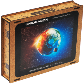 Dřevěné puzzle Unidragon planeta země velikost KS (43x30cm)