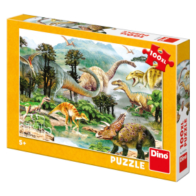 Puzzle 100 XL dílků Život dinosaurů
