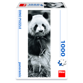 Puzzle 1000 dílků panoramic Panda v trávě