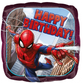 Foliový balón standart, Spiderman Happy Birthday