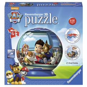 PuzzleBall 3D Tlapková Patrola 72 dílků