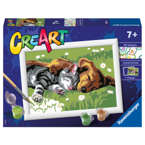 Malování podle čísel CreArt Spící pes a kočka
