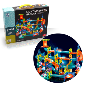 Kuličková dráha - magnetická, svítící stavebnice (110 ks)