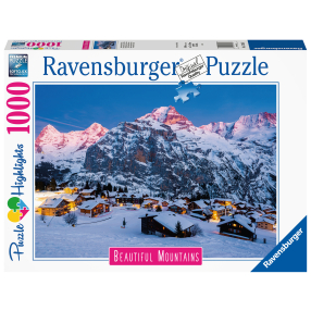 Puzzle Dechberoucí hory: Bernská vysočina, Murren ve Švýcars