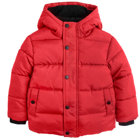 Zimní bunda s kapucí- červená