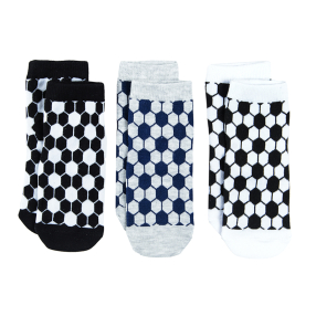 Ponožky 3 ks- bílá, černá, modrá