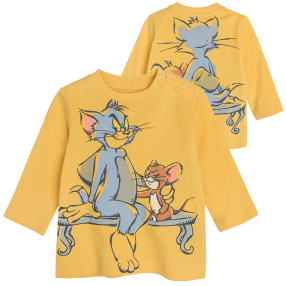 Tričko Tom a Jerry s dlouhým rukávem- žluté