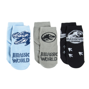 Ponožky Jurský park 3 ks- černá, zelená, modrá