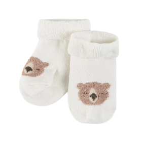 Dětské ponožky s medvídkem- světle béžové