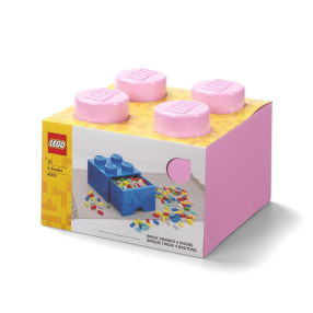 LEGO úložný box 4 s šuplíkem - světle růžová