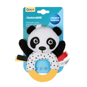 Canpol babies Senzorická hračka panda s kousátkem a chrastít