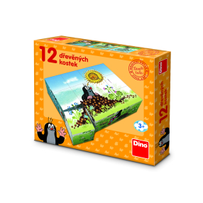 Dřevěné kostky Krtkův rok 12 kostek