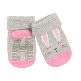 Protiskluzové ponožky se zajíčkem- šedé