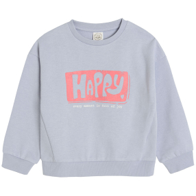 Mikina s nápisem Happy- šedá