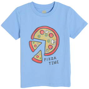 Tričko krátký rukáv s pizzou- modré