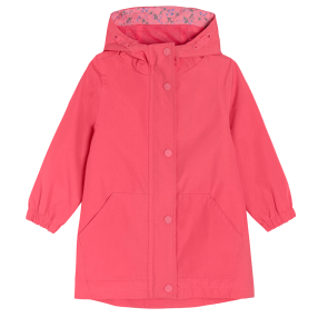 Dívčí kabát s kapucí- růžový